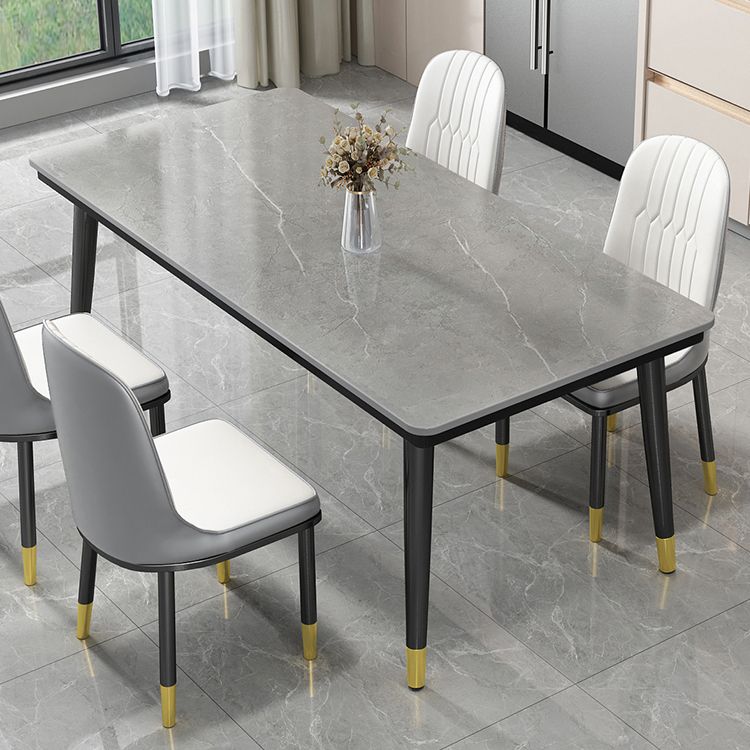 Industrial Standard Rectangle Shape Dining Table Sintered Stone Top Dining Table for Kitchen