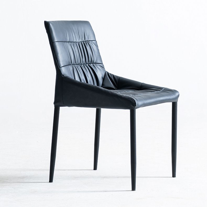 Silla auxiliar para el hogar contemporánea, silla de comedor tapizada de metal con respaldo sólido (juego de 2)