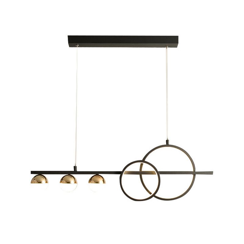 6-Light Golden/Black Ceiling Light LED Kitchen Island Lighting for Dining Table