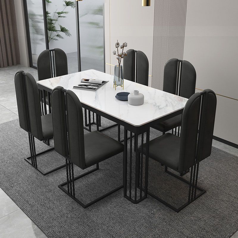 Modern 1/2/6/7 Pieces Dinette Set with White Sintered Stone Top Rectangle Dining Table Set
