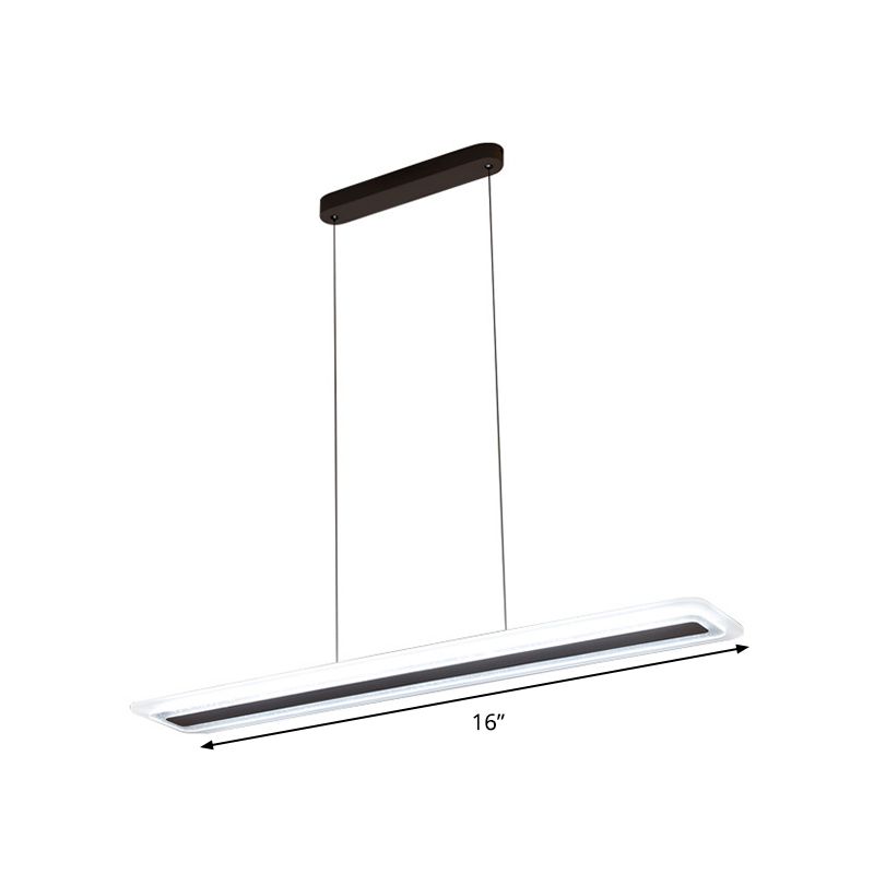 Panneau noir lustre luminaire de style simple LED acrylique lampe suspendue à la lumière chaude / blanche, 16 "/23.5" /31,5 "de large