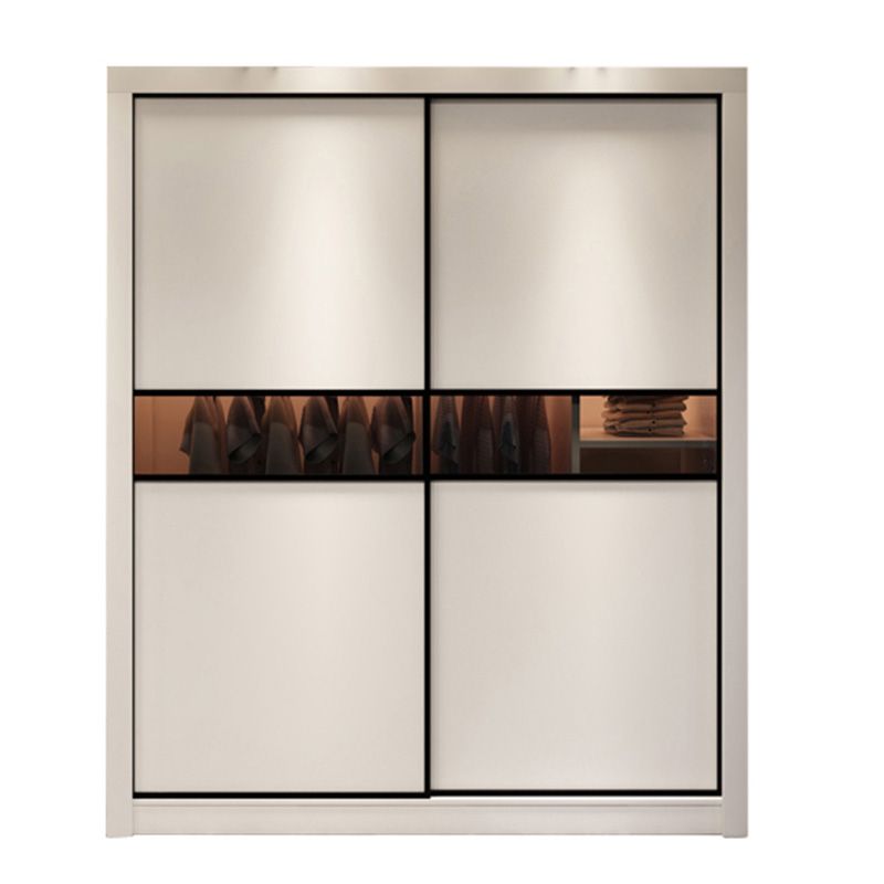 Modern Wooden Wardrobe Closet Bedroom Sliding Doors Storage Armoire