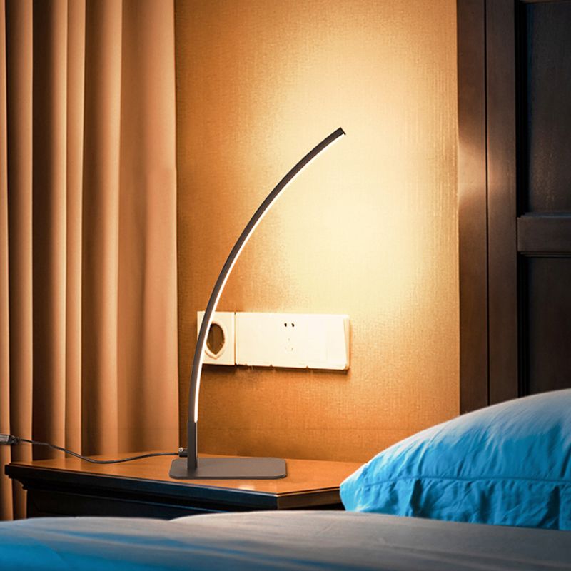 Linear Table Lamps Contemporary Metal Night Table Lamps with Acrylic Shade for Study Room