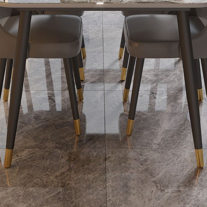 Modern White 72 in Marble Counter Table Rectangle Dining Table for Kitchen