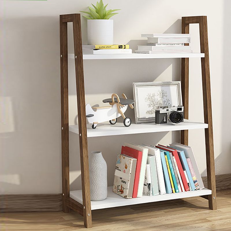 Modern Ladder Shelf Bookcase Wooden Bookshelf for Study Room