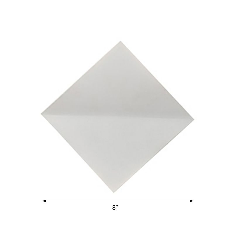 Einfache stilvolle gebogene Wandleuchten mit quadratischer Schatten Acryl warm/weiße leichte LED -Schlafzimmer Wandmontagelampe in Weiß