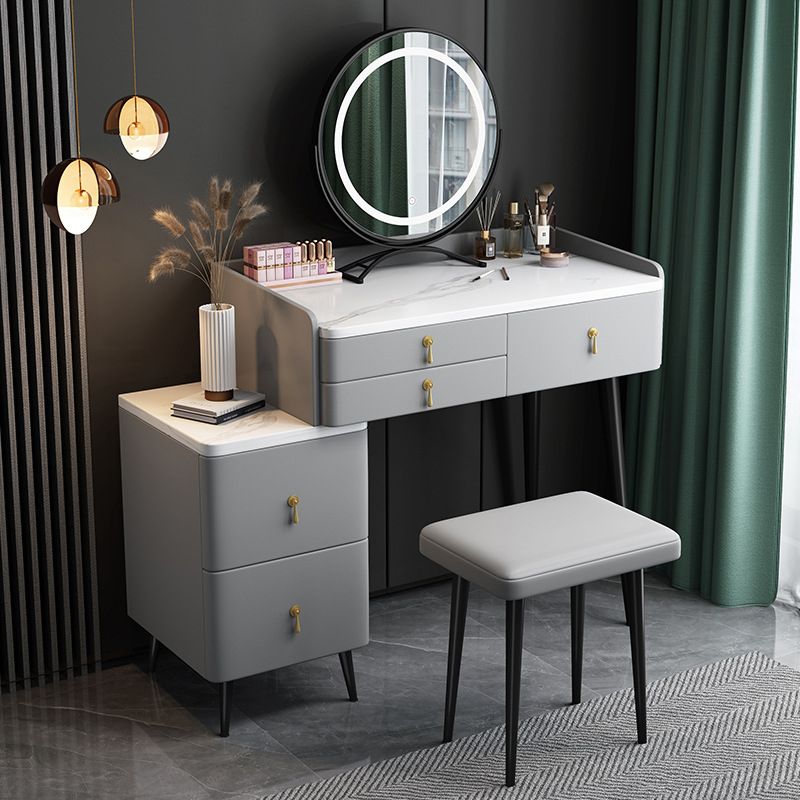 Bedroom Make-up Vanity 31.1" High Modern Dressing Table in Gray