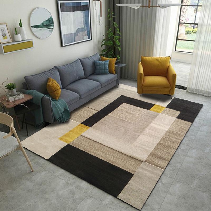 Simplicity Geometric Print Rug Multicolor Polypropylene Indoor Rug Stain Resistant Pet Friendly Anti-Slip Carpet for Home