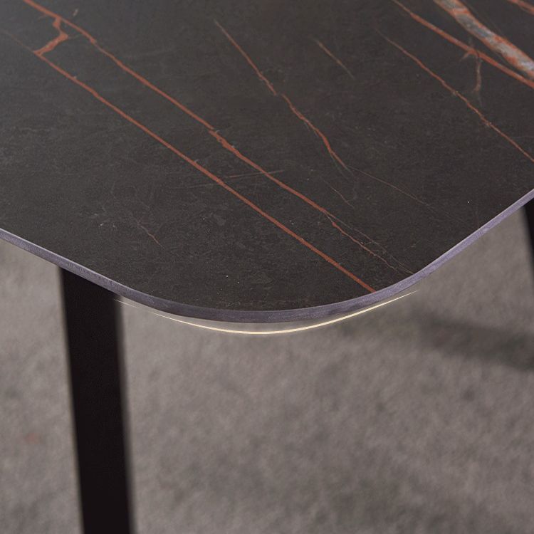 Industrial Black Table for Restaurant Dining Table with Wooden 4 Legs