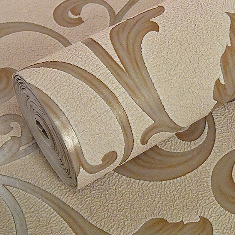 Plants Light-Color Wallpaper Swirl Flower Unpasted Wall Covering for Living Room Deco