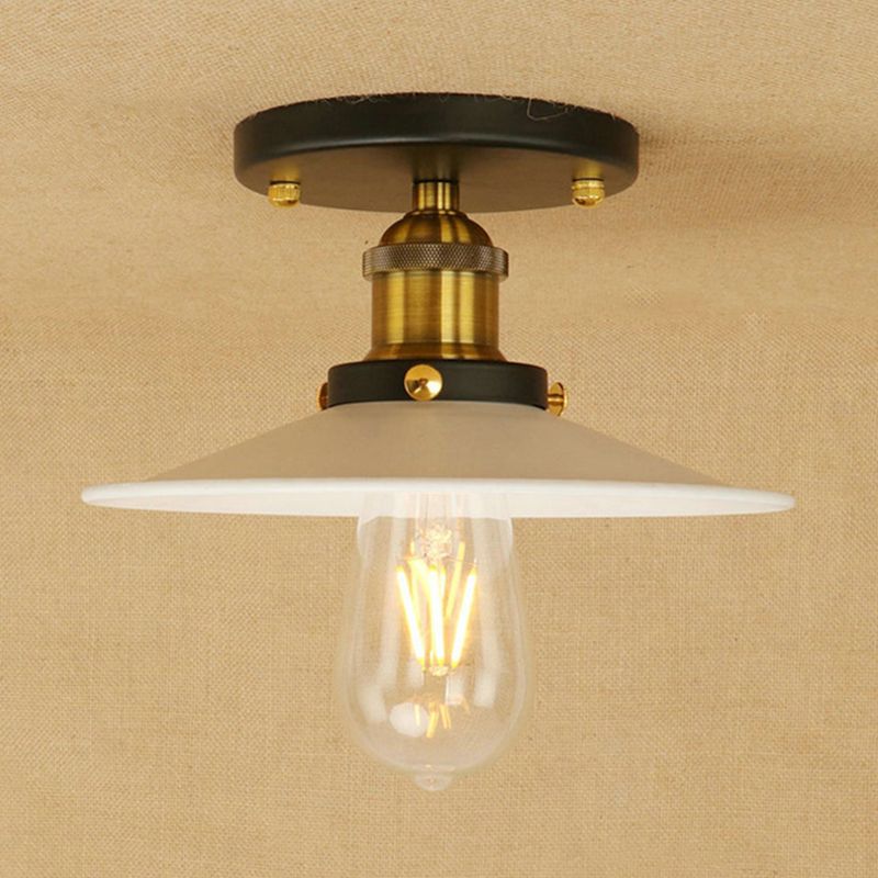 Loft soucoupe Semi-encastré, éclairage de plafond métallique à 1 ampoule, noir/blanc, pour cuisine