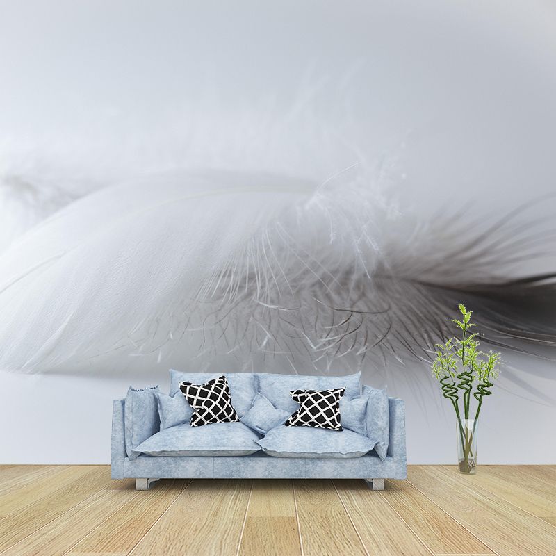 Photography Modern Pastel Feathers Mural Wallpaper with for Girls' Bedroom