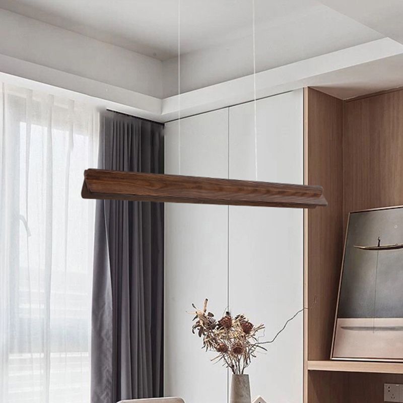 Contemporary Island Pendants Wooden Shade Island Lighting Ideas for Kitchen