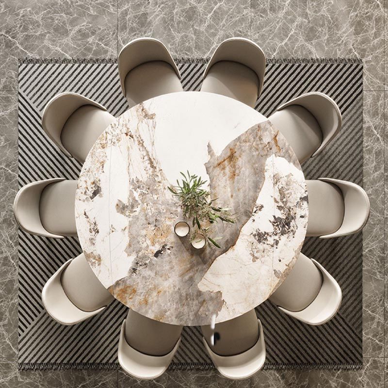 4-foot Solid Wood Table Round Traditional Luxury Extendable Dining Table