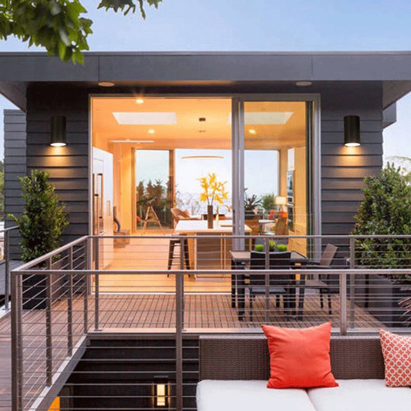 2 Light Cylindrical Wall Sconce Modern Style Metal Wall Lighting for Outdoor