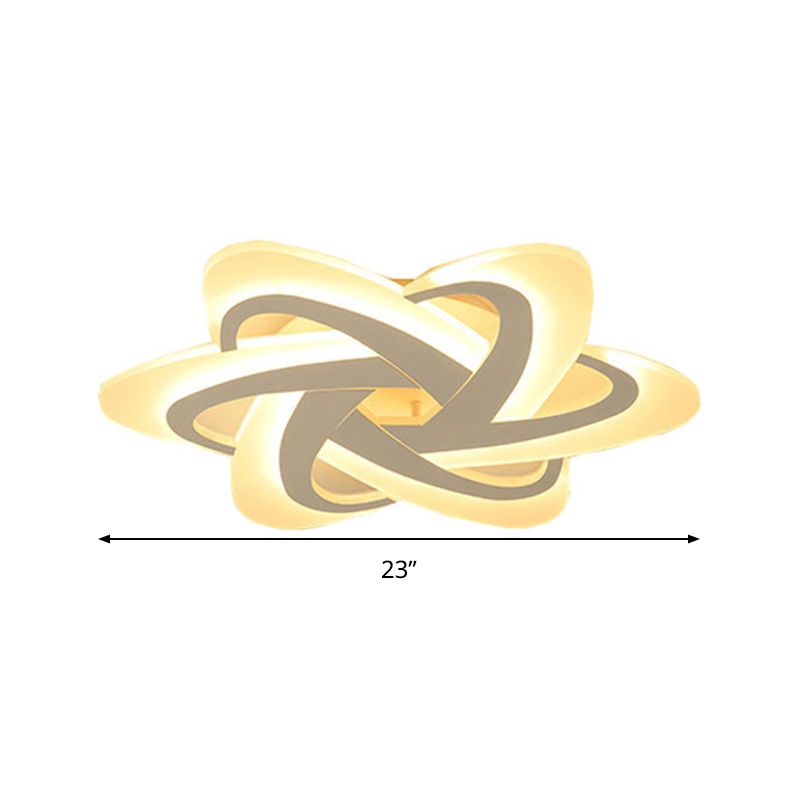 Acrylic Criss Cross Flush Mount Modernism White 18"/23" Wide LED Ceiling Light Fixture in Warm Light/White Light/Remote Control Stepless Dimming