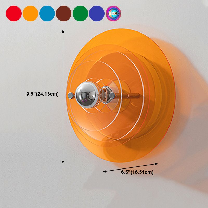 Multi-Layer Wall Sconce Lamp Nordic Acrylic 1-Light Bedroom Wall Light Fixture