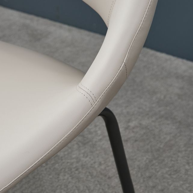 Industrial Dining Chair with Metal Legs Open Back Side Chair for Home