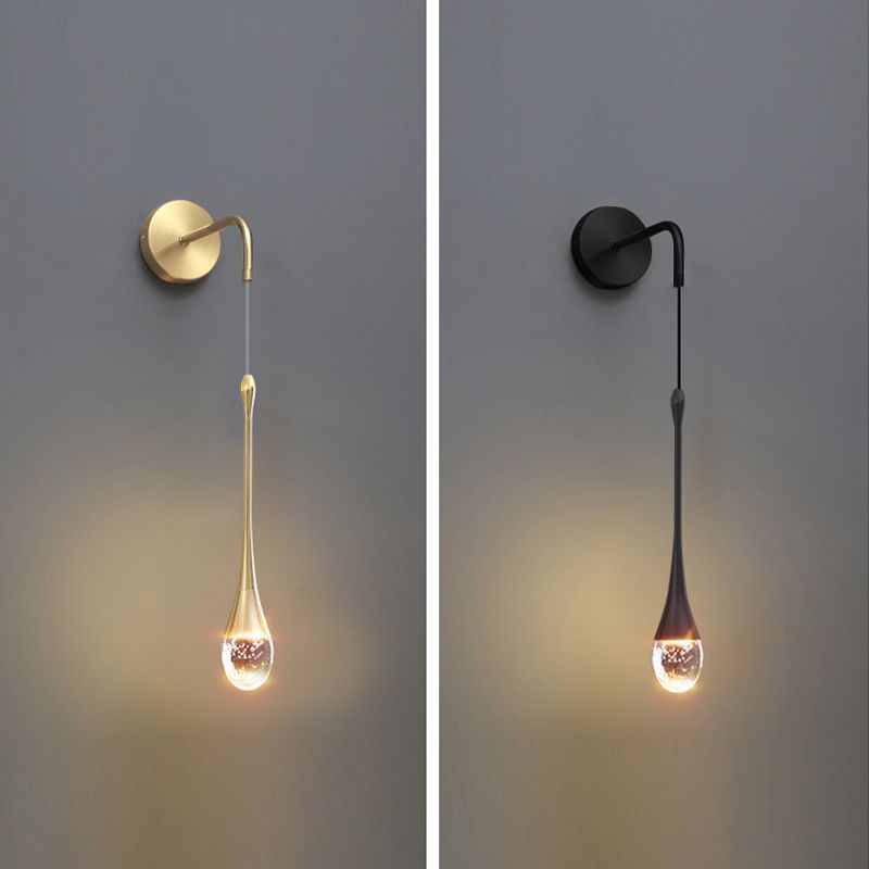 Unique Shape Crystal Wall Light Modern Style 1 Light Wall Mount Light for Bedroom