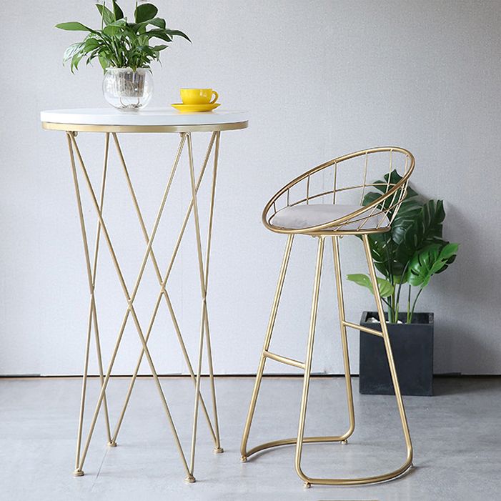 Nordic Style Bar-stool Bucket Counter Bar Stool with Metal Legs