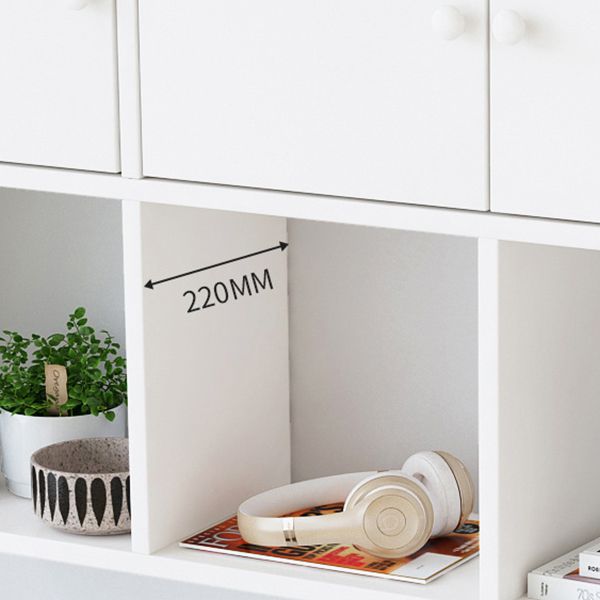 Modern Wall Mounted Bookcase Horizontal Engineered Wood Closed Back Bookshelf