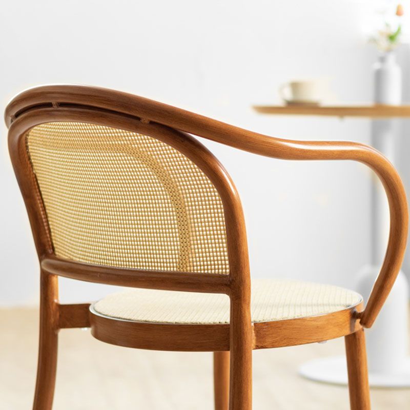 Scandinavian Arm Open Back Chairs for Home Wood Dining Chairs