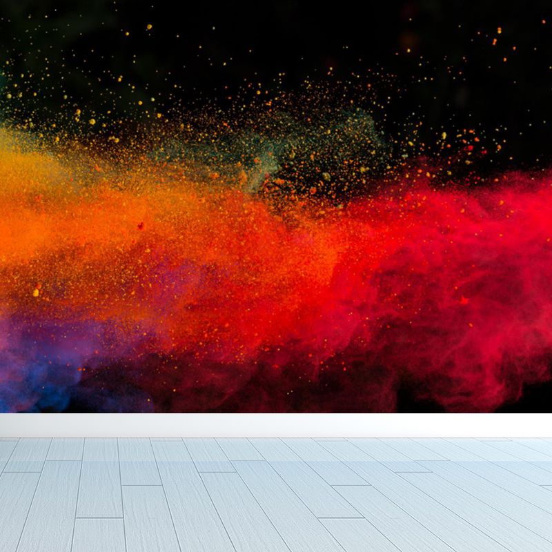 Huge Burst Wallpaper Mural Boys Room Abstract Wall Covering in Multi-Color, Washable