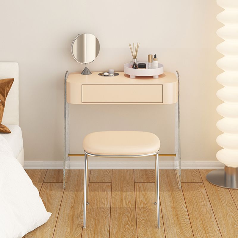 Contemporary 1 Drawer Makeup Vanity Desk Wood and Acrylic Dressing Table