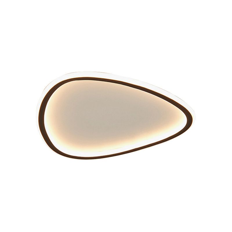 15"/19" W Teardrop Metal Flush Light Minimalist Black LED Ceiling Mount Light in Warm/White/3 Color Light