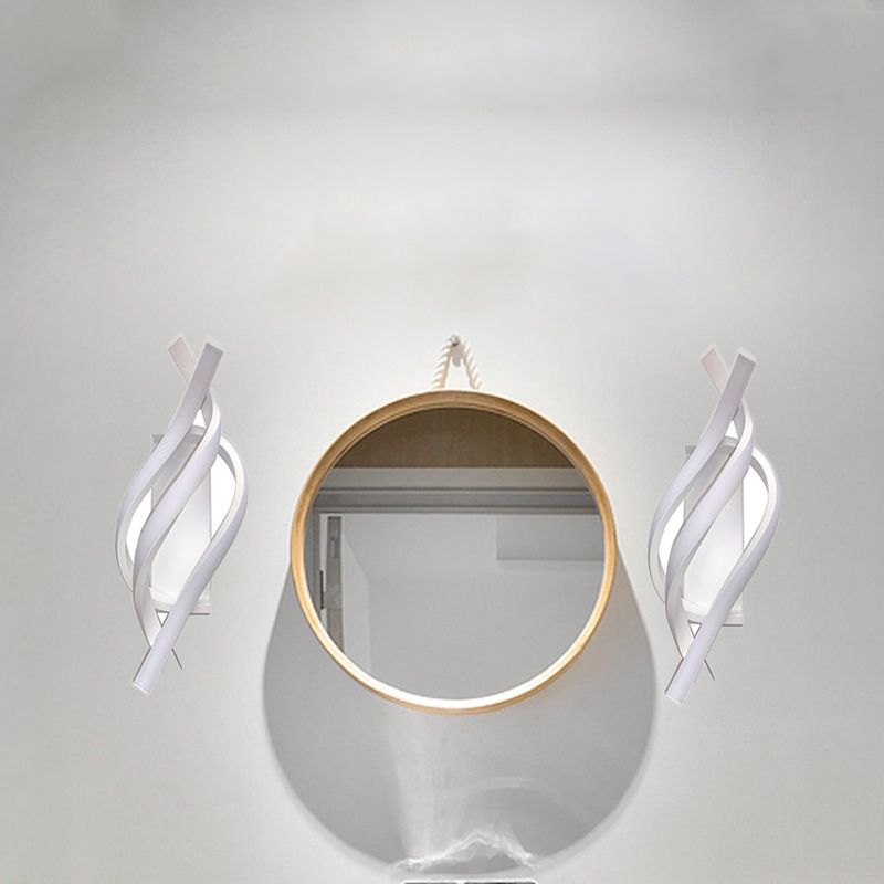 Modern Black / White Bathroom Vanity Light LED Metal Bath Bar