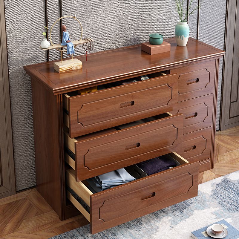 33.07" Tall Wood Accent Chest Mid-Century Modern 6 - Drawer Chest