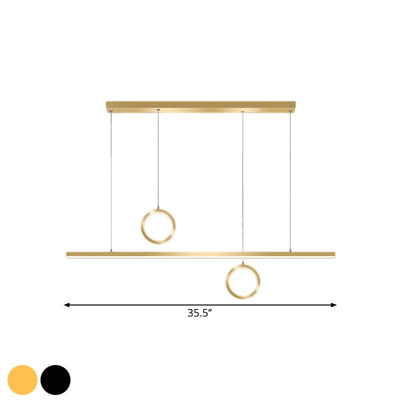 Metall linear mehrfach hängende leichte LED -minimale Kronleuchterlampe in Schwarz/Gold, warm/weißes Licht