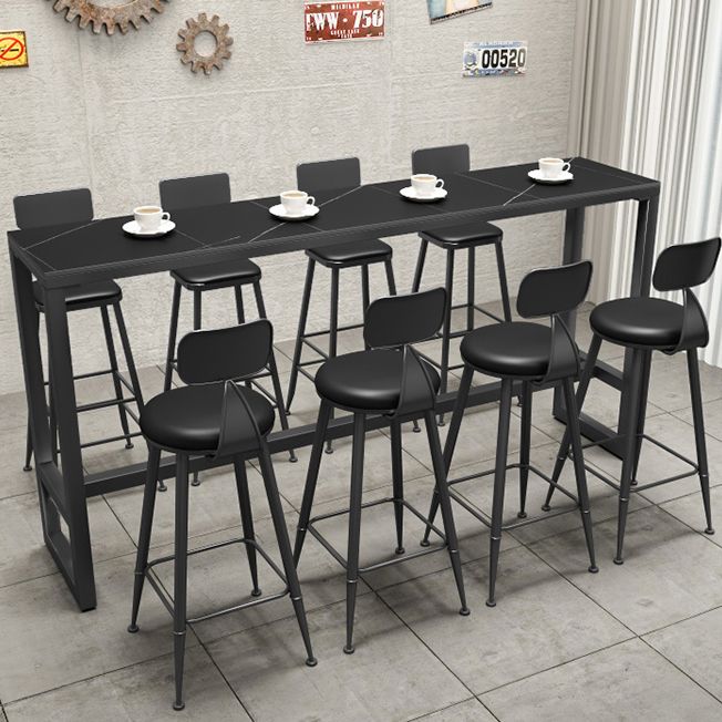 Black Sintered Stone Bar Table Dining Table for Kitchen Living Room Coffee Room