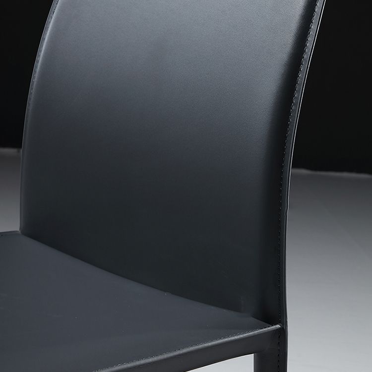 Industrial Side Chair Solid Back Metal Dining Chair for Indoor