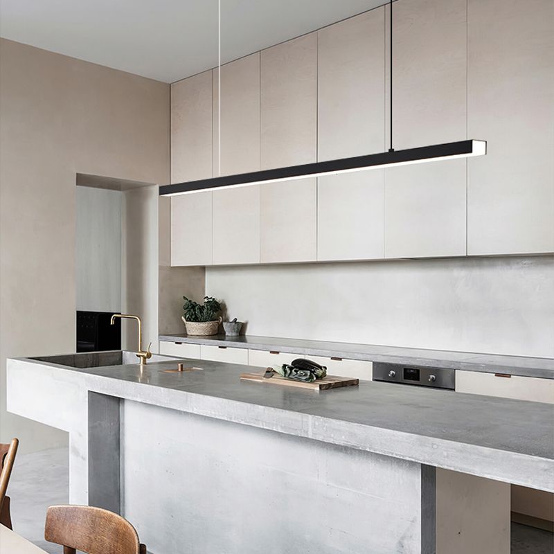 Zeitgenössischer Stil linearer Inselbeleuchtung Idee Metall 1- Licht Island Anhänger Licht