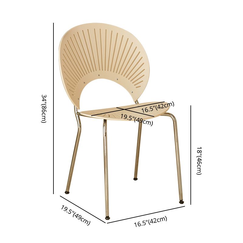 Contemporary Metal Dining Room Chairs Wood Dining Armless chairs for Home Use