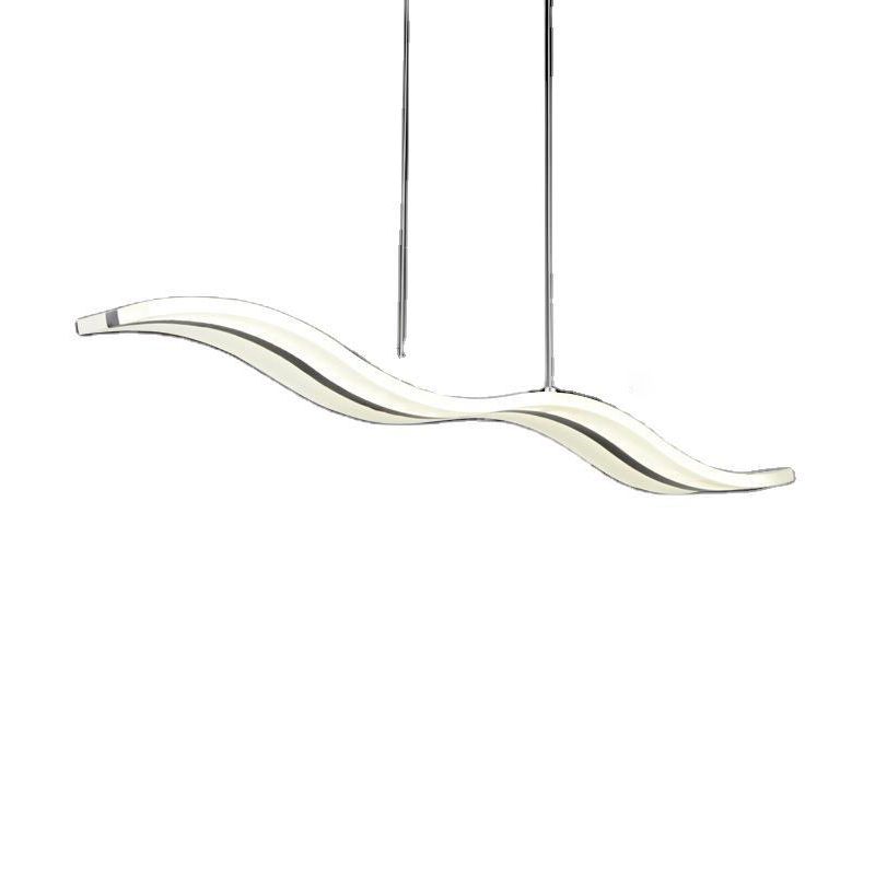 Acrylic White LED Island Light in Modern Creative Style Stainless-Steel Pendant Lamp for Dining Room