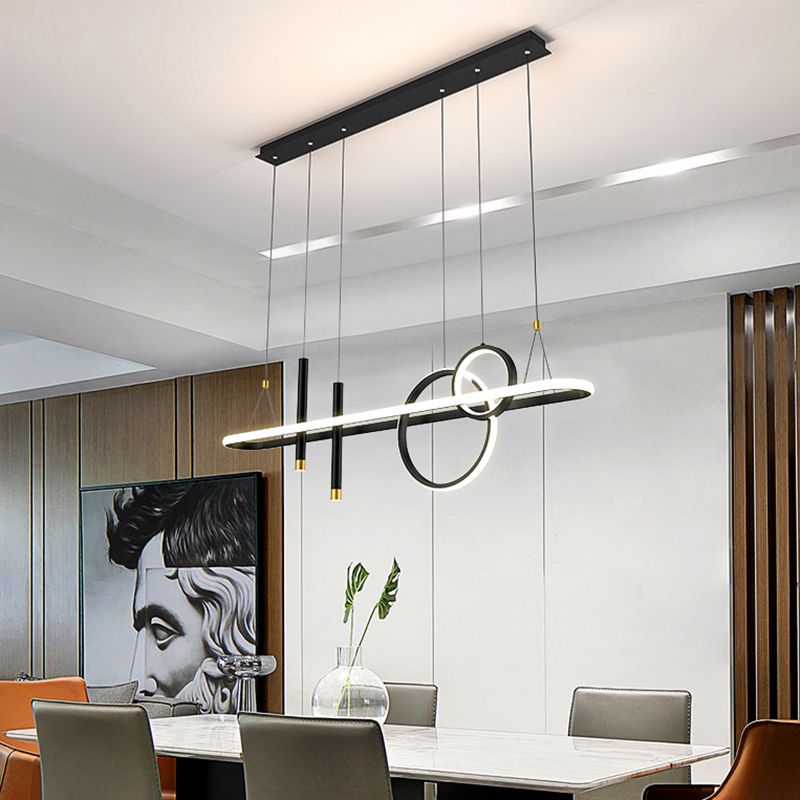 Modern Linear Island Chandelier Lights Metal Pendant Lights