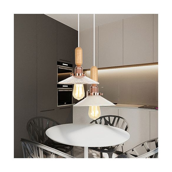 Globe/Cone/Small Bell Pendant Lighting Vintage Clear Glass 1 Licht Roségoud/Chrome hangende lamp met verstelbaar koord