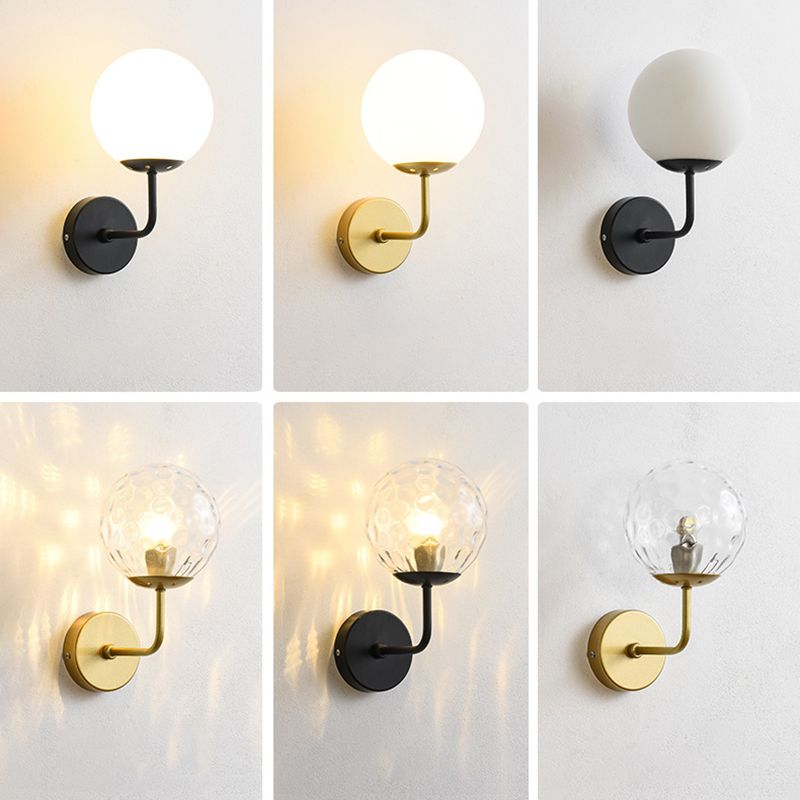 Modern Style Orb Wall Light Sconces Glass 1 Light Wall Lighting Ideas
