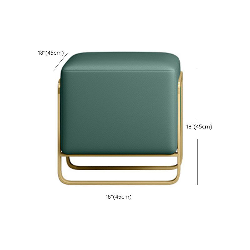 Green Make-up Vanity with 2 Storage Drawers 20.47" Wide Faux Leather Dresser