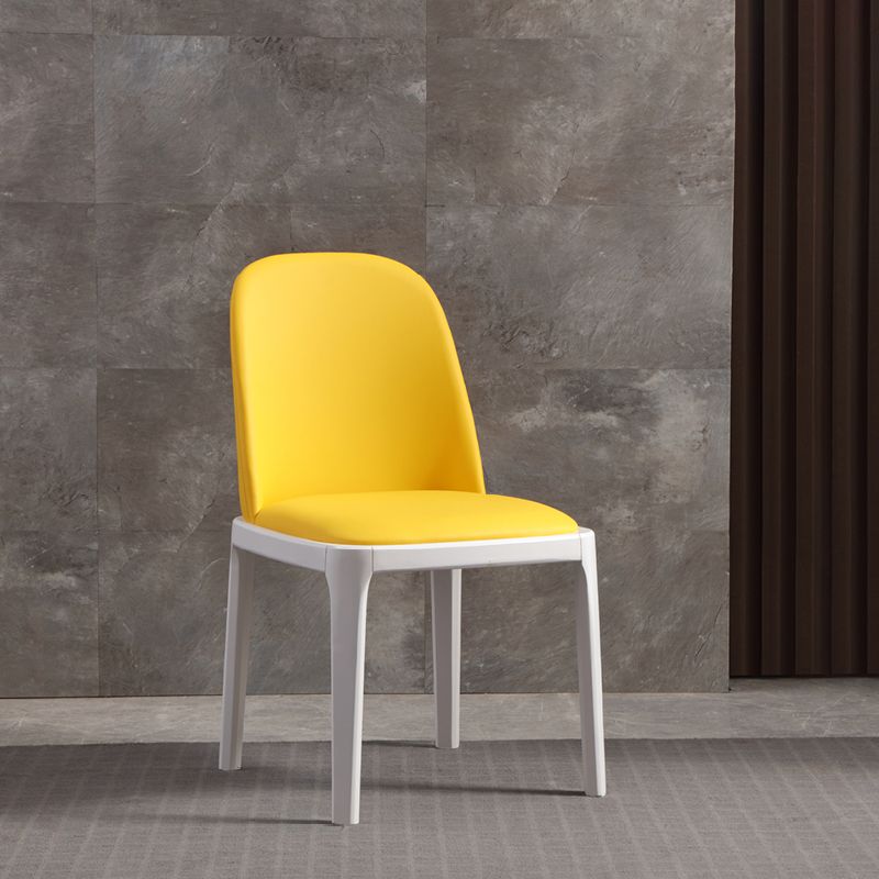 Faux Leather Dining Chairs Industrial Parsons Armless Side Chair