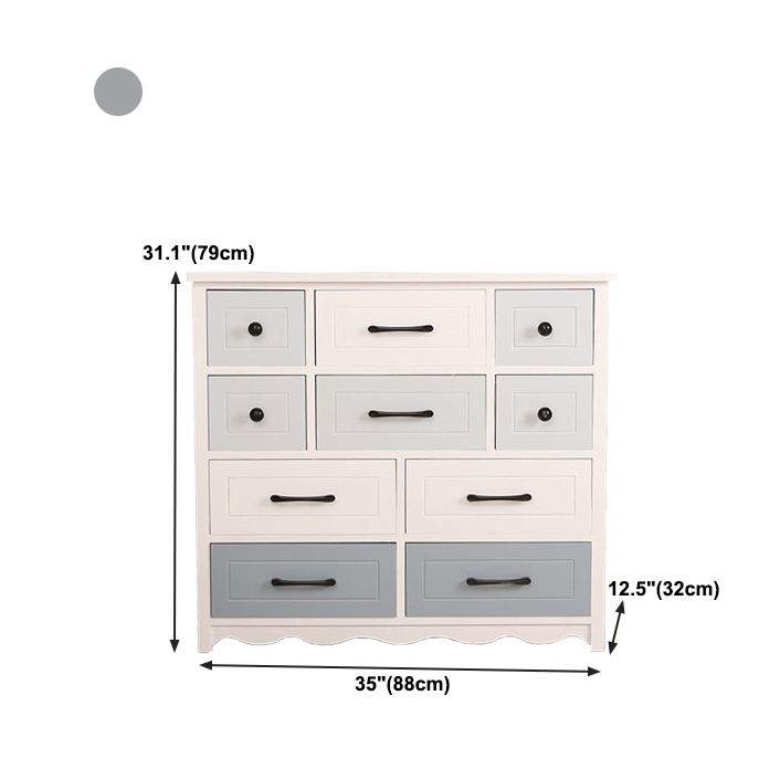 Modern Style Storage Chest Vertical Wood White Storage Chest Dresser with Drawers