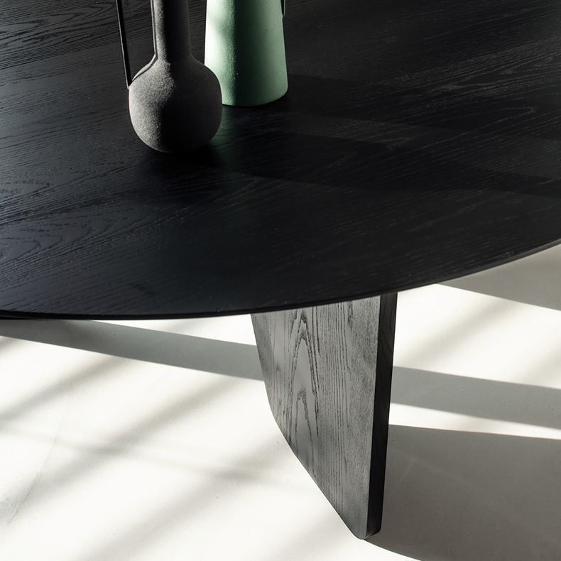 Dinner Kitchen Table Dining Room Round Wood Dining Table in Black