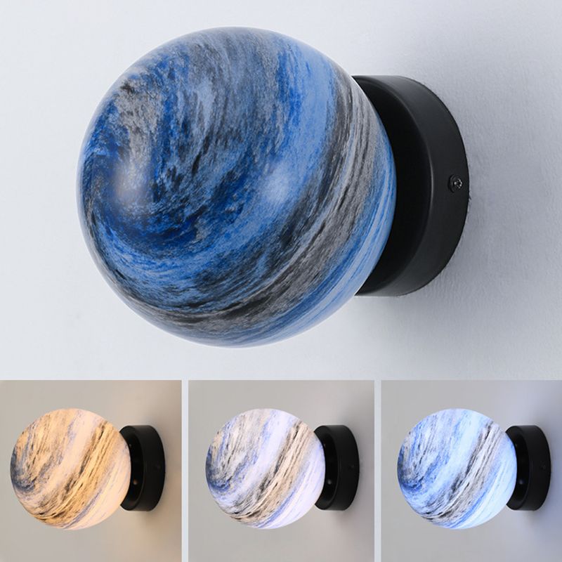 Modern Wall Sconce Globe Glass Wall Light Fixture for Living Room
