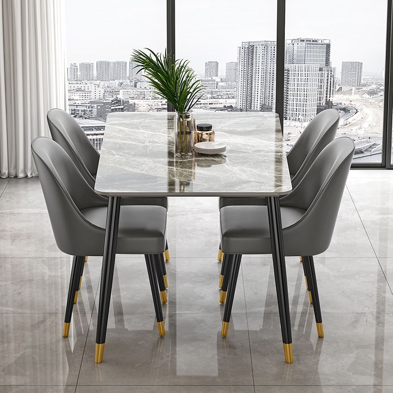 1/2/5/7 Pieces Dining Room Set Nordic Sintered Stone Dining Table Armless Chairs