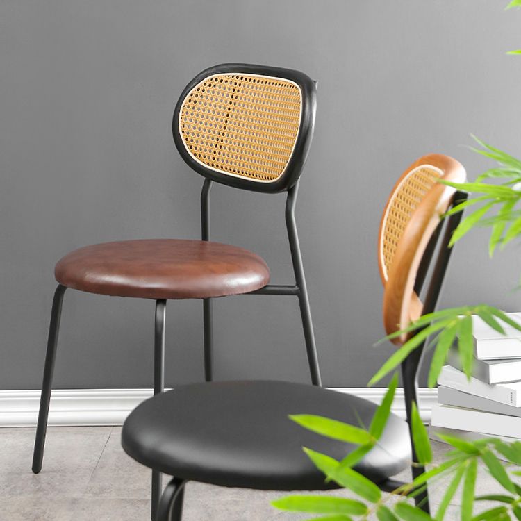 Ensemble de chaises en métal de style contemporain, chaises latérales à dossier ouvert pour cuisine et salle à manger