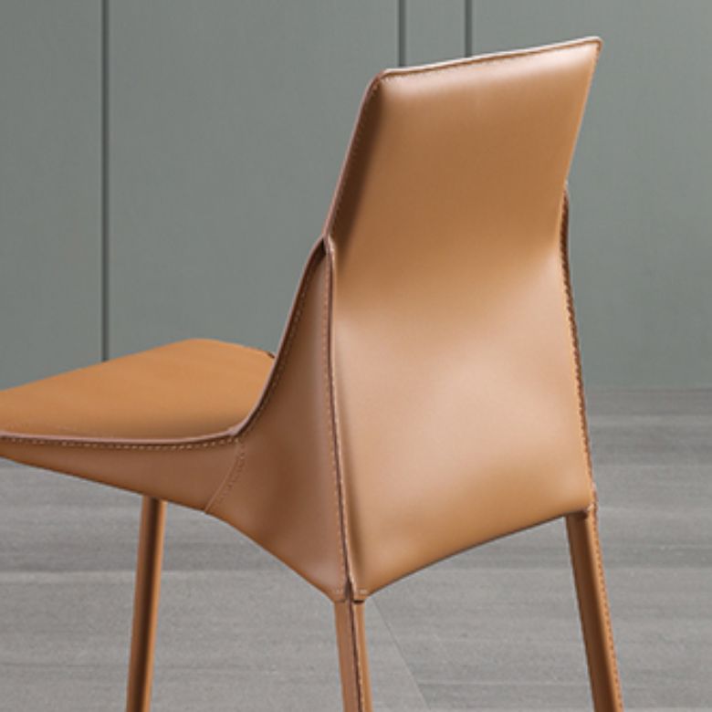 Faux Leather Contemporary Armless Chair Home Metal Dining Chair