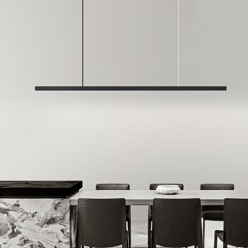 Minimalism Hanging Light Black Linear Island Light Fixture for Dining Room