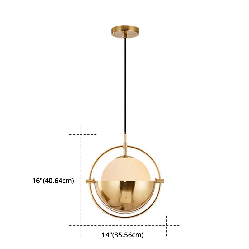 Accesorio de iluminación colgante contemporáneo Luz de techo esférico con sombra de vidrio